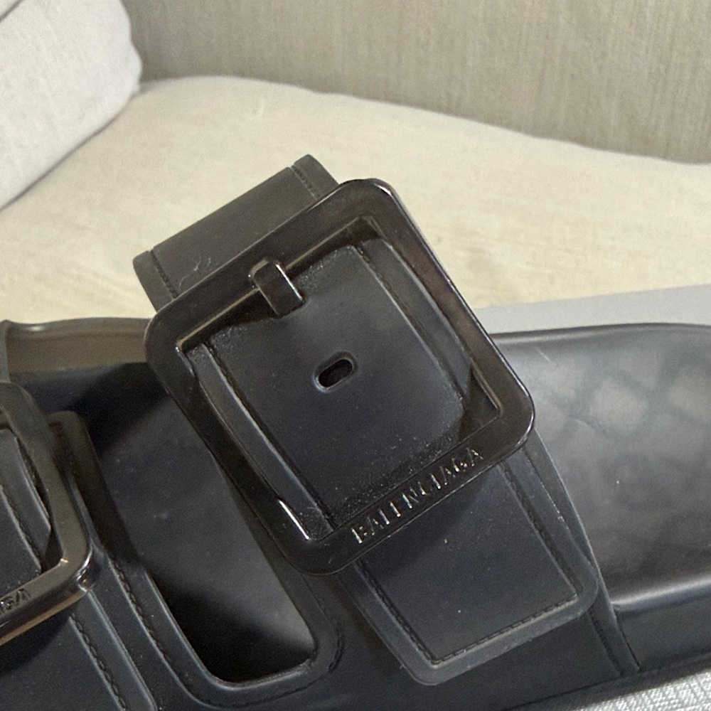Balenciaga Black Double-Buckle Sandals - Picture 3 of 8